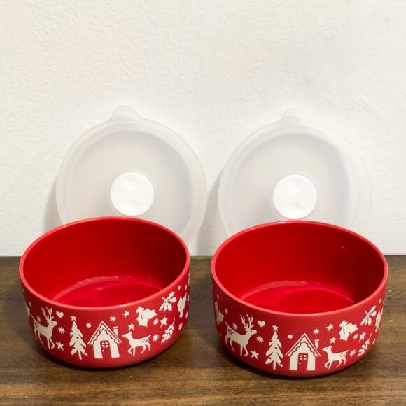 Prima Design - Winterfest, Christmas, Textured, Pair of Food Storage Bowls - Picture 4 of 4